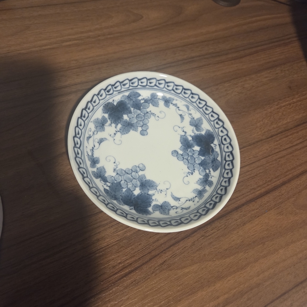 Blue and White Decorative Japanese Plate